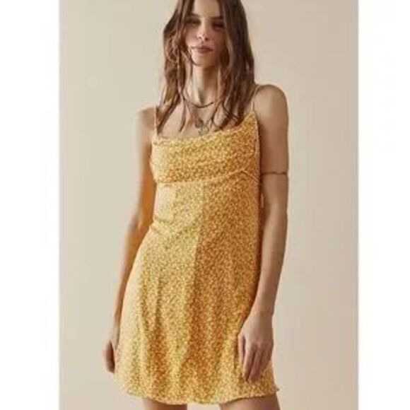 Free people summer dress yellow size M - Picture 1 of 7